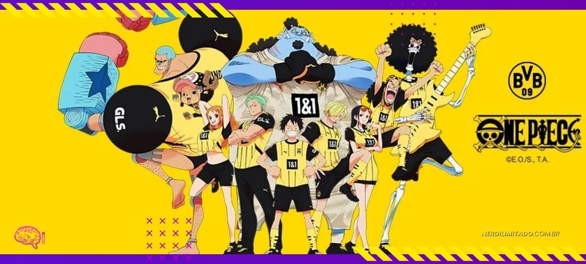 One Piece e Borussia Dortmund Juntos em Campo! A Collab que mudará o Futebol no Mundo! One Piece entra em Campo!!!